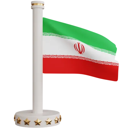 3 D Rendering Iran National Flag Isolated 3D Icon