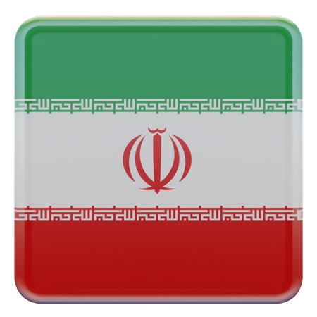 Quadratische Flagge des Iran  3D Icon