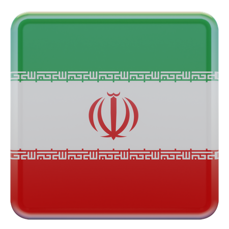Iran Square Flag  3D Icon