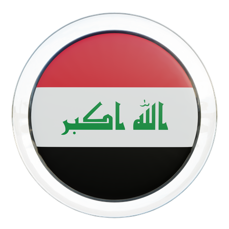 Iraq Flag Glass  3D Illustration