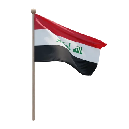 Iraq Flag Pole  3D Flag