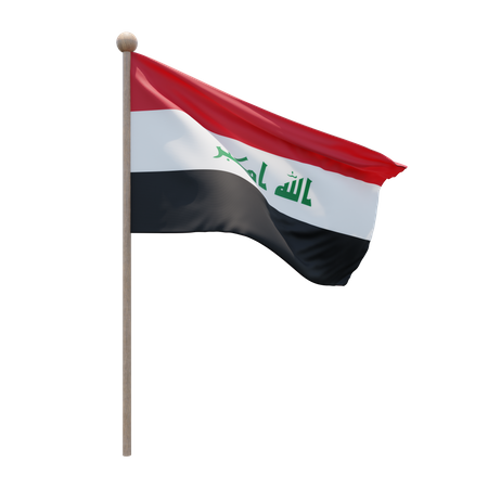 Iraq Flagpole  3D Illustration