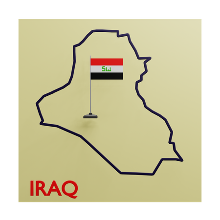 Iraq map  3D Icon