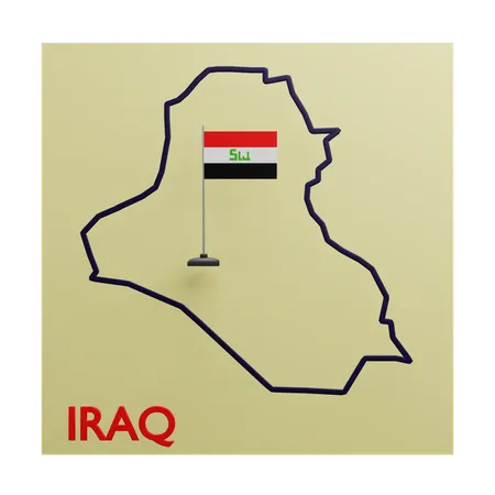 Iraq map  3D Icon