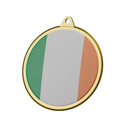 Ireland Flag Medal Badge  3D Icon