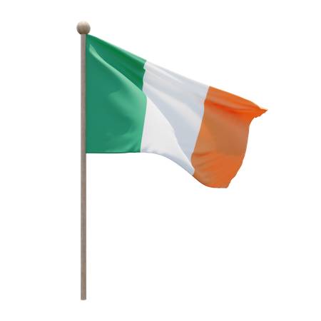 Ireland Flag Pole  3D Flag