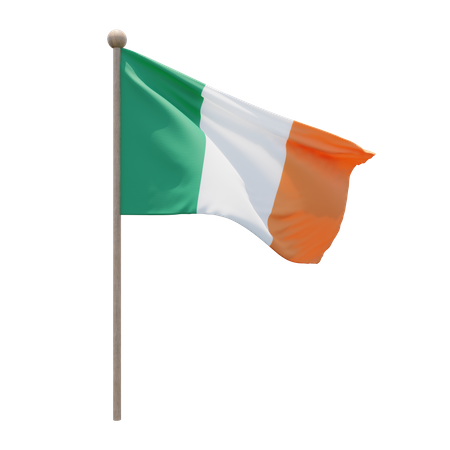 Ireland Flagpole 3D Illustration