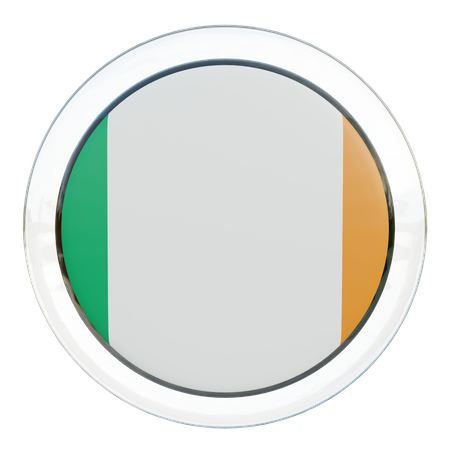 Ireland Round Flag 3D Icon