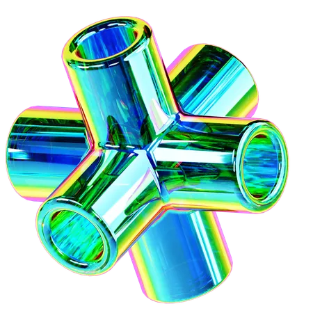 Iridescent Abstract Shape  3D Icon
