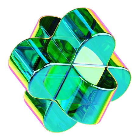 Iridescent Abstract Shape  3D Icon