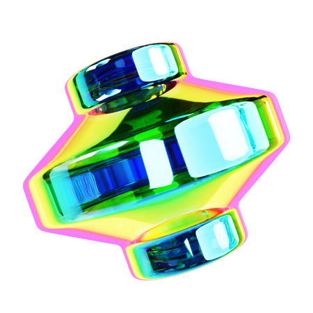 Iridescent Abstract Shape  3D Icon