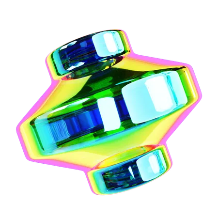 Iridescent Abstract Shape  3D Icon