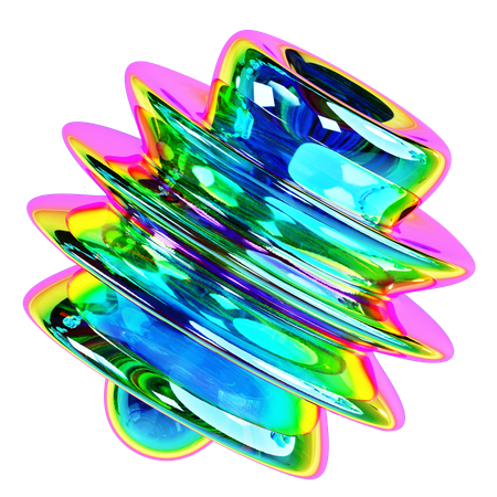 Iridescent Abstract Shape  3D Icon