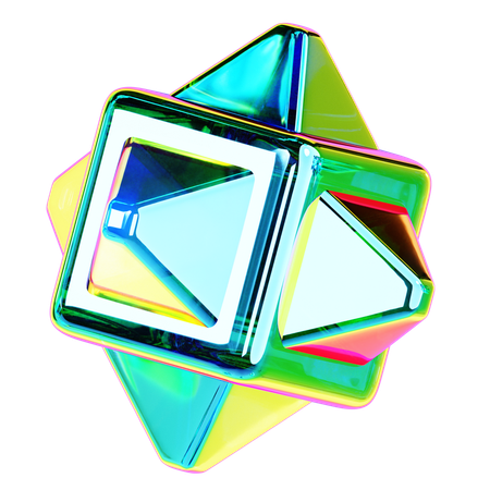 Iridescent Abstract Shape  3D Icon