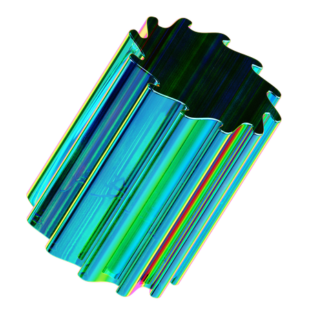 Iridescent Abstract Shape  3D Icon