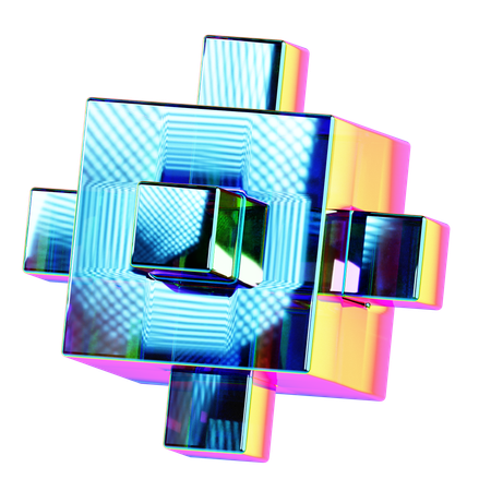 Iridescent Abstract Shape  3D Icon