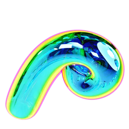 Iridescent Abstract Shape  3D Icon