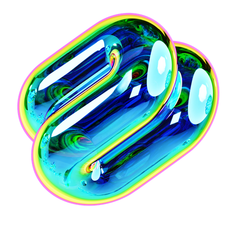 Iridescent Abstract Shape  3D Icon