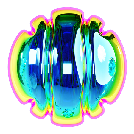 Iridescent Ball Abstract Shape  3D Icon