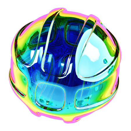 Iridescent Ball Abstract Shape  3D Icon