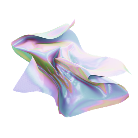 Iridescent Fabric Abstract  3D Icon