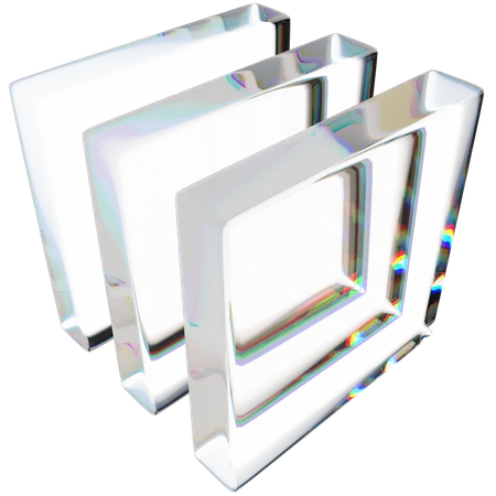 Iridescent Glass Dispersion Art  3D Icon