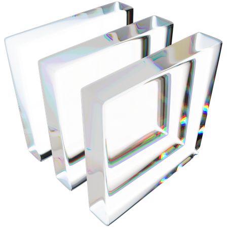 Iridescent Glass Dispersion Art  3D Icon