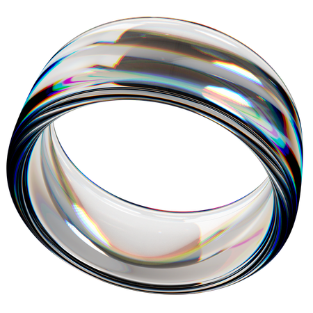 Iridescent Glass Dispersion Ring  3D Icon