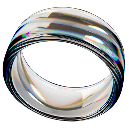 Iridescent Glass Dispersion Ring  3D Icon