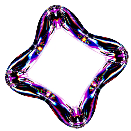 Iridescent Glass Dispersion Star  3D Icon