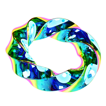 Iridescent Ring Abstract Shape  3D Icon