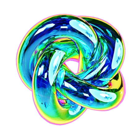 Iridescent Ring Abstract Shape  3D Icon