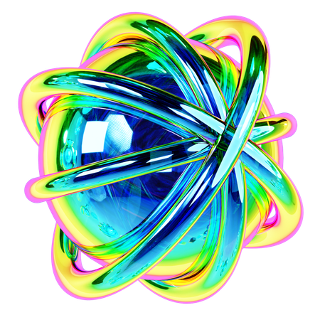 Iridescent Sphere Abstract Shape  3D Icon