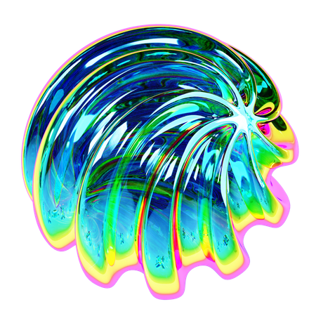 Iridescent Spiral Ball Abstract Shape  3D Icon