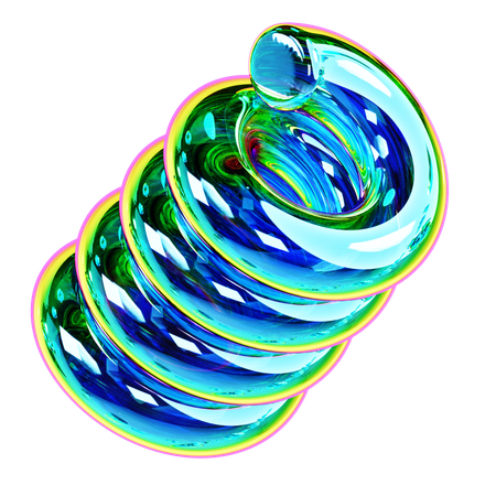 Iridescent Spring Abstract Shape  3D Icon