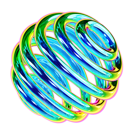 Iridescent Wire Sphere Abstract Shape  3D Icon