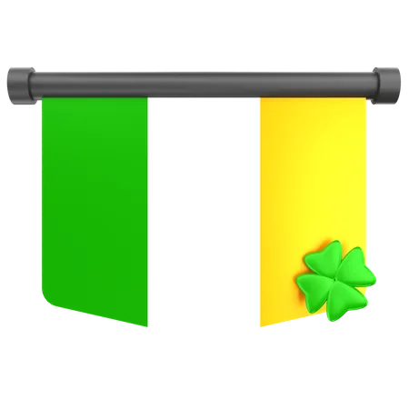 Irish Flag Illustration 3D Icon