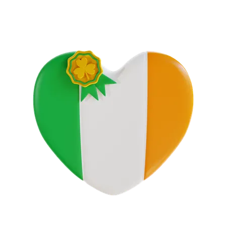 3 D Render Irish Love Flag 3D Icon