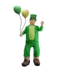 Irish man holding balloons