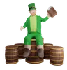 Irish man sitting on beer Barrel