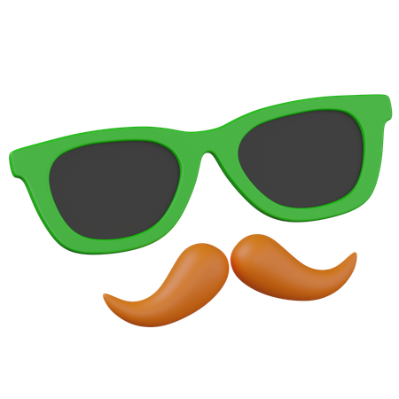 Irish Mustache and Glasses  3D Icon