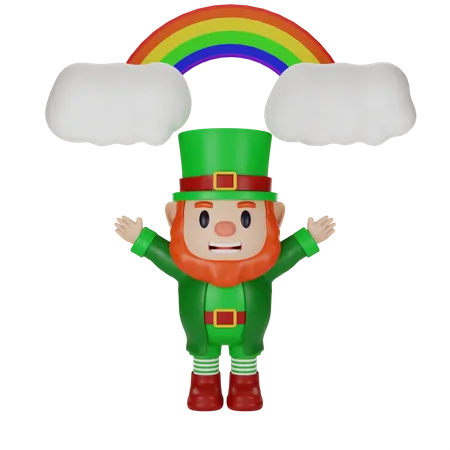 Irish person showing rainbow  3D Illustration