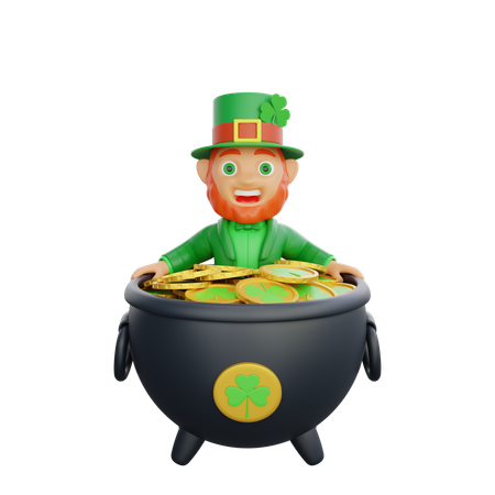 Irish Soldier Collected Clovers  3D Illustration