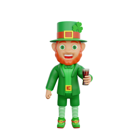 Irish Soldier Is Holding Beer Glass  3D Icon