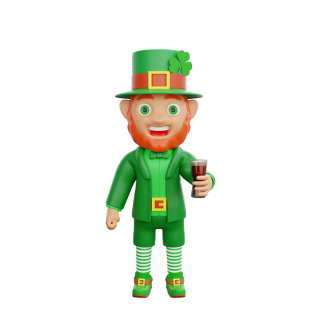 Irish Soldier Is Holding Beer Glass  3D Illustration