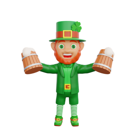 Irish Soldier Is Holding Beer Mug  3D Icon