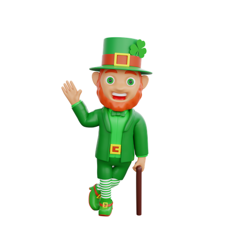 Irish Soldier Say Hello  3D Illustration