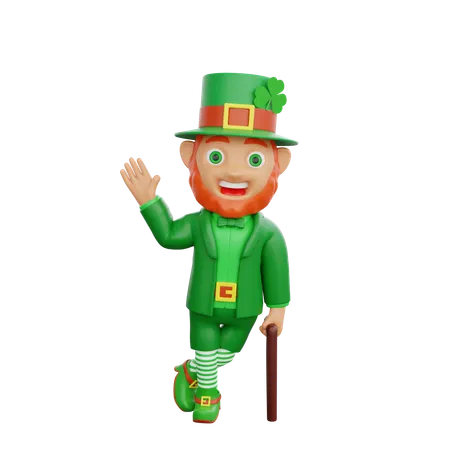 Irish Soldier Say Hello  3D Illustration