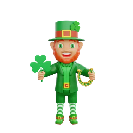 Irish Soldier st Patricks Day Celebration With Clove  3D Illustration