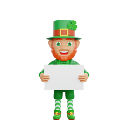 Irish Soldier Standing With Blank Board  3D Illustration